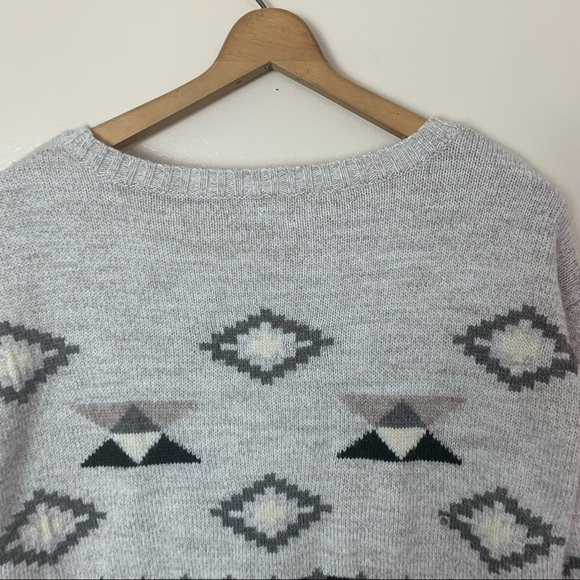 [American Eagle] Wool Blend Long Sleeve Aztec Print Sweater - Picture 8 of 8